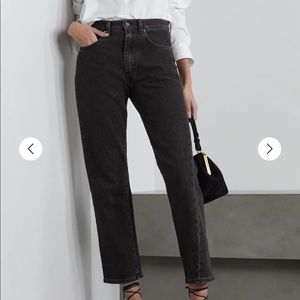 Totême - Cropped high-rise jeans in black/grey